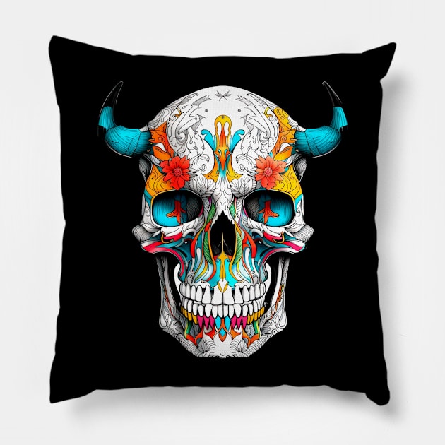 Demon skull Pillow by Skulls To Go