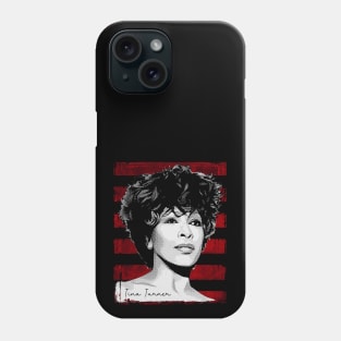 Tina Turner-Retro-Vintage-Halftone-Grunge-Red Stripes Phone Case