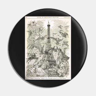 Eiffel Tower World's Fair 1889 engraving Pin