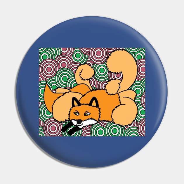 Sweet Retro Vintage Cartoon Fox Pin by flofin