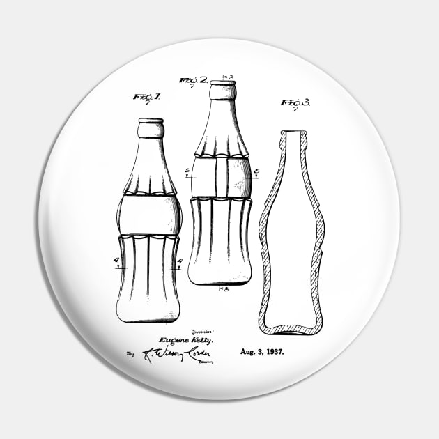 Coca Cola Vintage Bottle Patent Pin by MadebyDesign