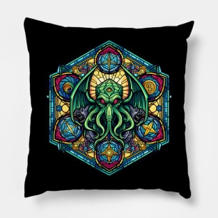 Cthulhu's Stained Glass Portal Pillow