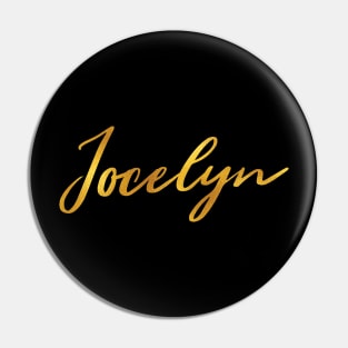 Jocelyn Name Hand Lettering in Faux Gold Letters Pin