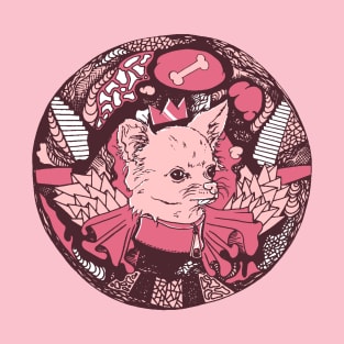 Pink and White Circle of the Chihuahua T-Shirt