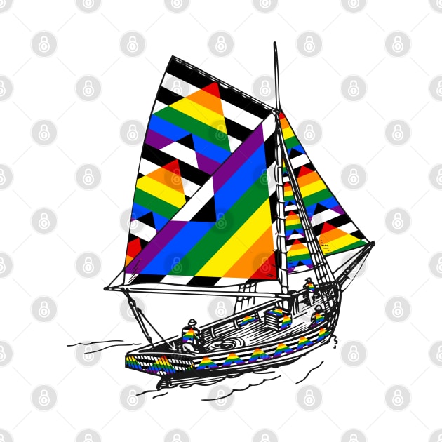 Straight Ally Ship Pride Flag | Support Straight Ally with Love by Mochabonk