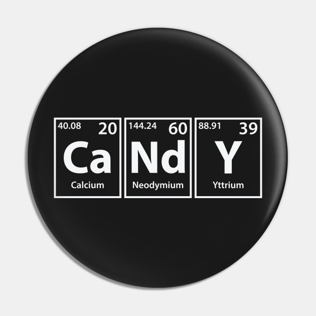 Candy (Ca-Nd-Y) Periodic Elements Spelling Pin by cerebrands