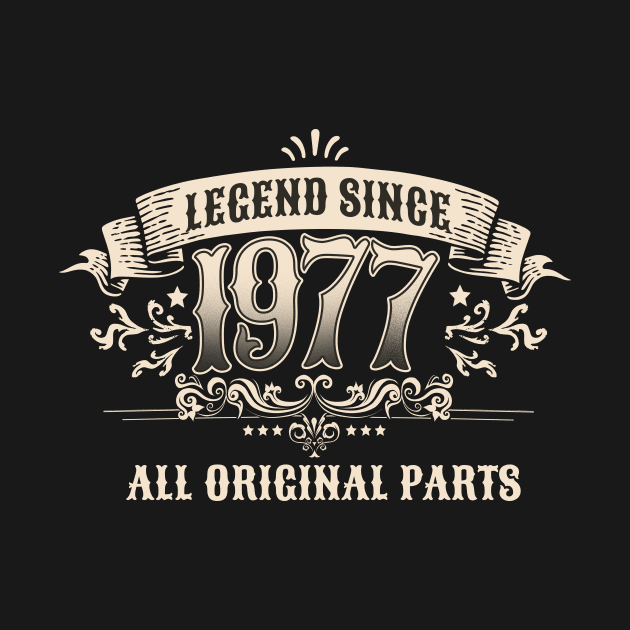 Retro Vintage Birthday Legend Since 1977 All Original Parts by star trek fanart and more