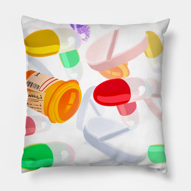 SPILL PILLS PATTERN Pillow by Angsty-angst