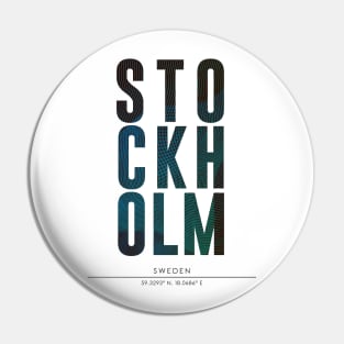 Stockholm city typography Pin