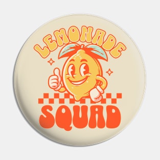 Lemonade Squad Funny Lemon Juice Summer - Retro Vintage Pin