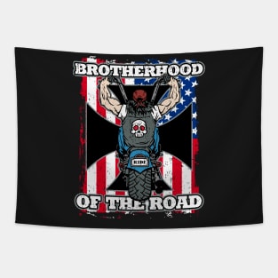 Brotherhood of the Road Biker Flag Tapestry