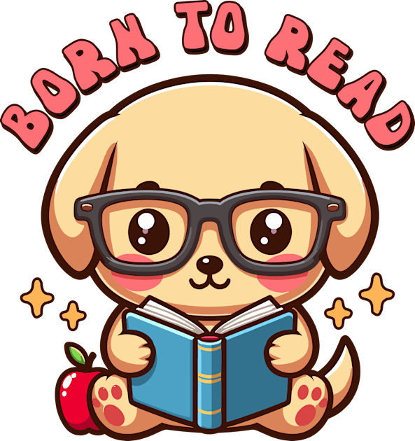 Born to Read Labrador Puppy Reading Book Kawaii Bookish Kids T-Shirt by Cuteness Klub