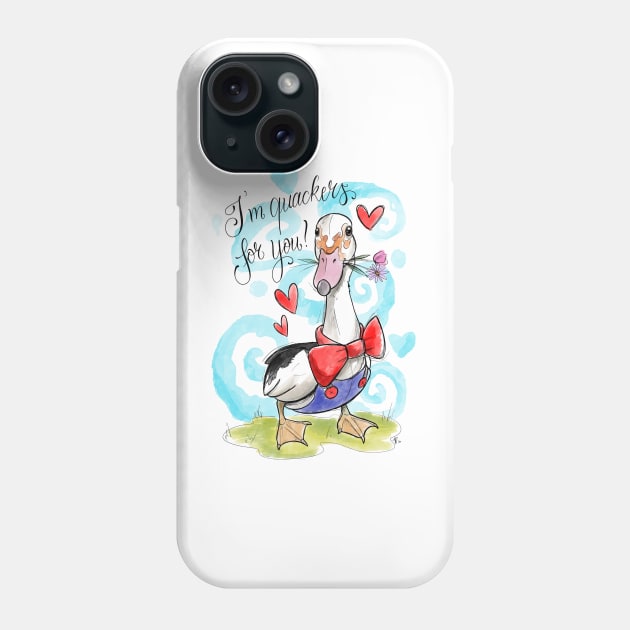 I’m quackers for you! Phone Case by Jurassic Ink