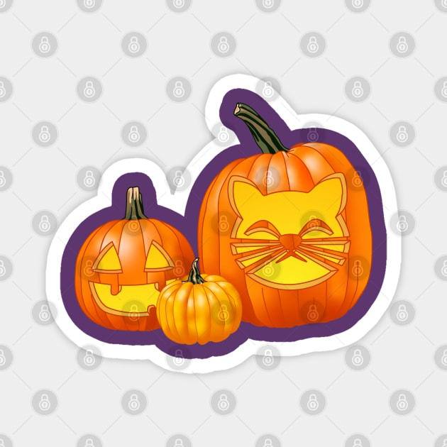 Another Jack-O-Lantern Trio (Purple) Magnet by ziafrazier