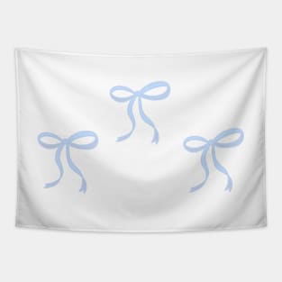 Cute Coquette baby blue ribbon bows repeating pattern seamless girly aesthetic this is me if you even care Tapestry