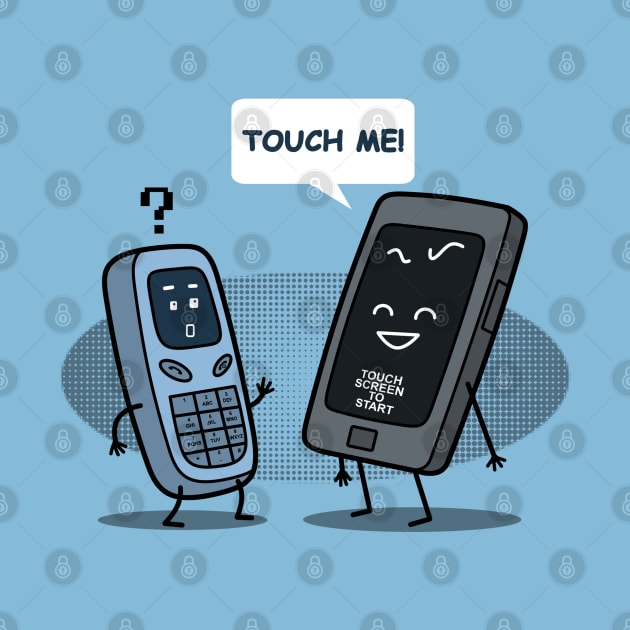 Funny Cute Kawaii New Old Phone Original Funny Cartoon by BoggsNicolas