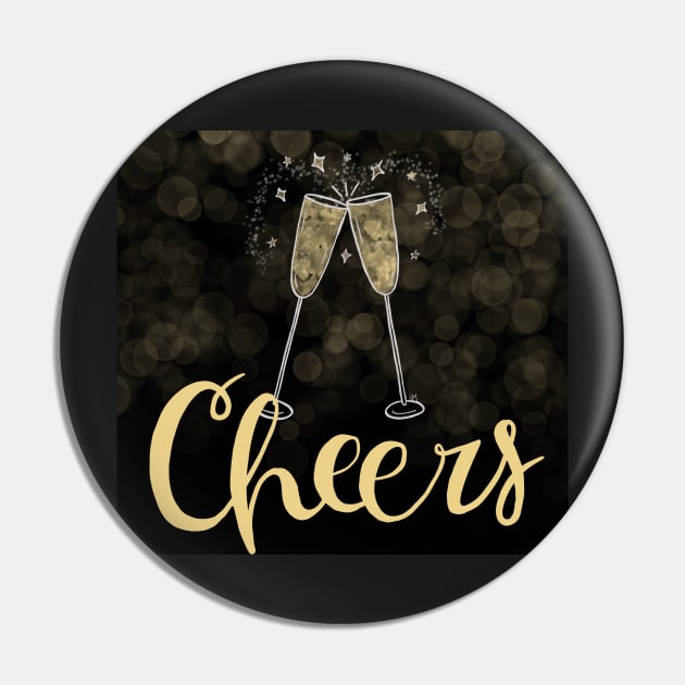 Cheers To The New Year Pin by RuthMCreative