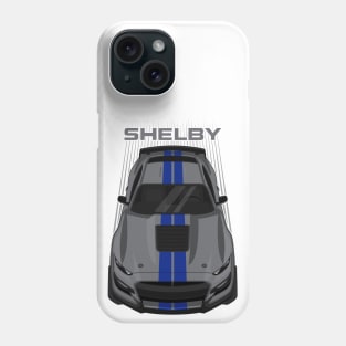 Ford Mustang Shelby GT500 2020-2021 - Magnetic Grey - Blue Stripes Phone Case