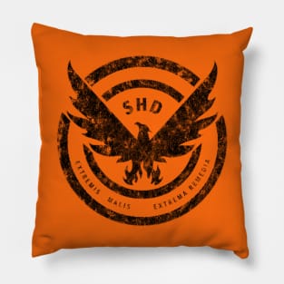 The Division SHD Worn Black Logo Pillow