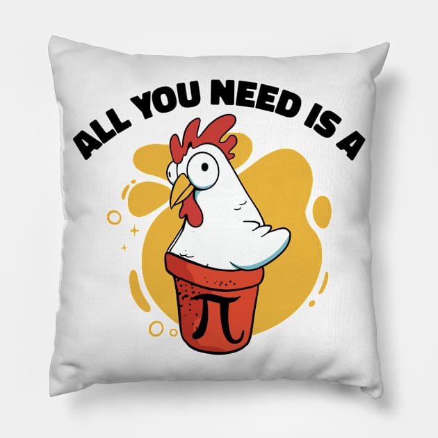 Pi Day Math Pie Chicken Pot Pi Number Pillow by Tom´s TeeStore