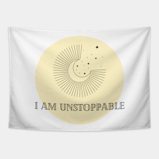 Affirmation Collection - I Am Unstoppable (Yellow) Tapestry