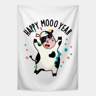 Happy Moo Year Funny Cow Pun Tapestry