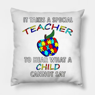 Autism Teacher Shirts & Gifts Quote for Special Ed Autistic Support Awareness Pillow