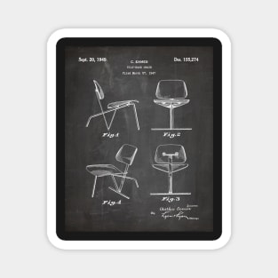 Eames Chair Patent - Designer Modern Design Art - Black Chalkboard Magnet