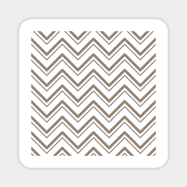 Brown Abstract Zigzag Lines Magnet by Hex Decor