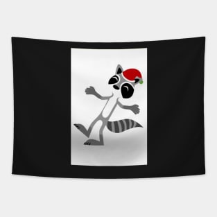 Dancing Holiday Trash Panda Tapestry