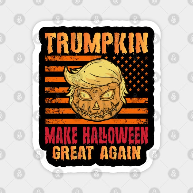 Trumpkin Make Halloween Great Again Funny Trump Halloween Magnet by Charaf Eddine