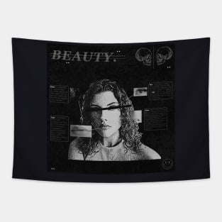 Graphic Design (Anatomy of Beauty) black and white Tapestry