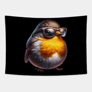 American Robin Wearing Sunglasses Tapestry