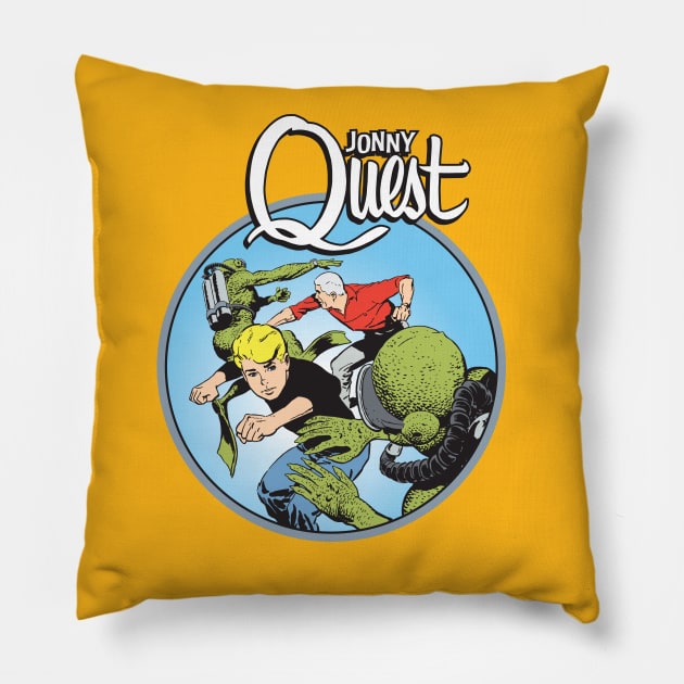 Jonny Quest - Lizard Men Pillow by Chewbaccadoll