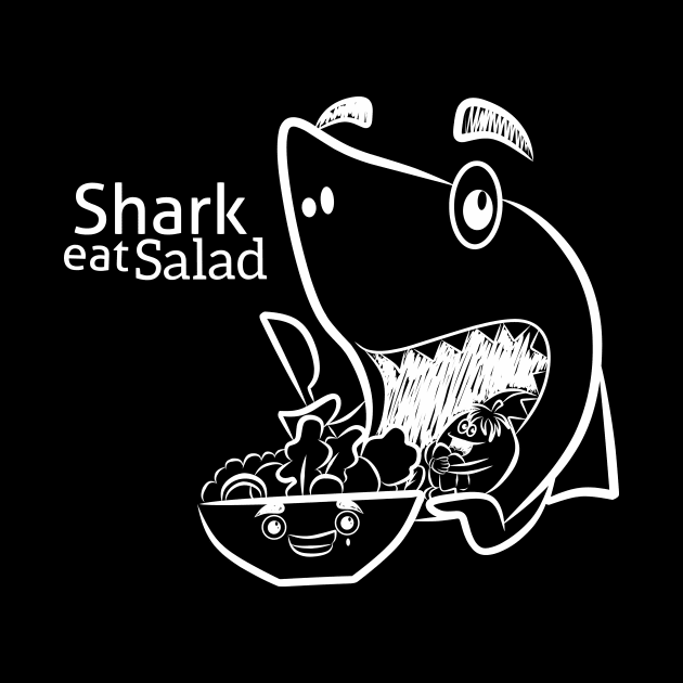 shark eating salad by Ticus7