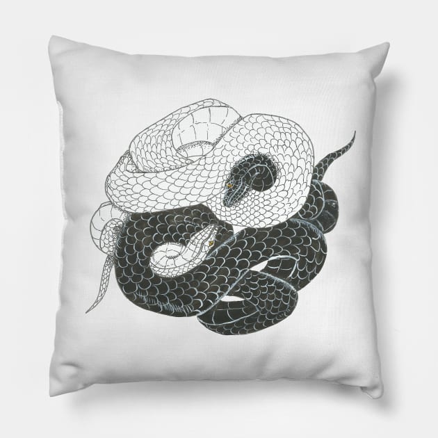 Yin yang snakes Pillow by Créa'RiBo