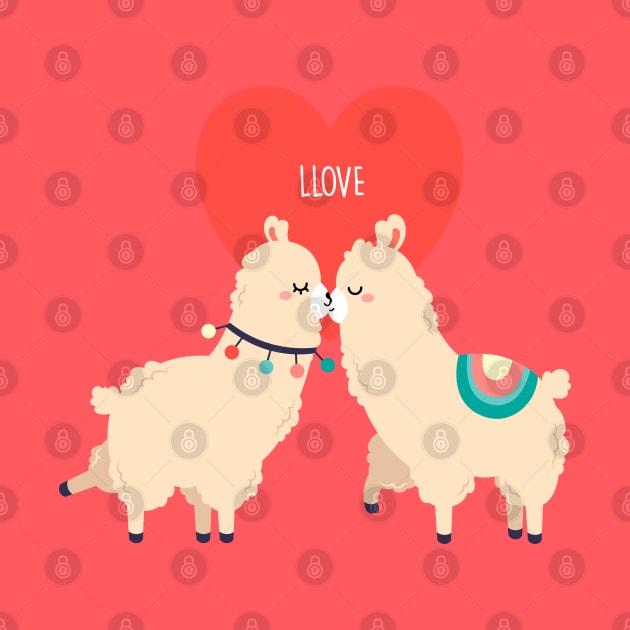 Llama love: Llove - Funny Llama Valentine's Day gift by Happy Lime