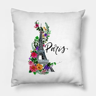 Floral Eiffel Tower Pillow