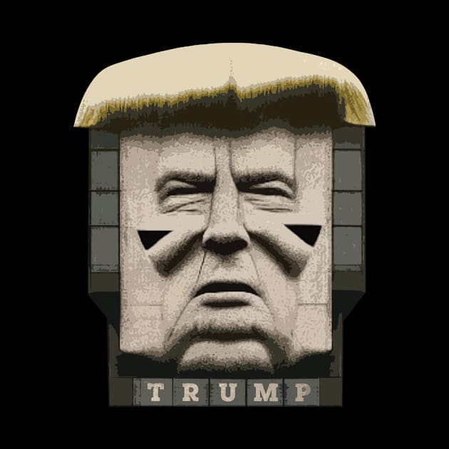 Trump Brutalism Statue by LordNeckbeard