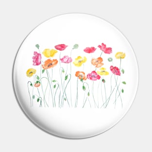 colorful poppies watercolor  horizontal Pin