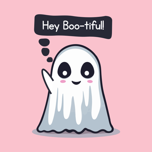 Hey Bootiful, Cute Kawaii Ghost by Rishirt