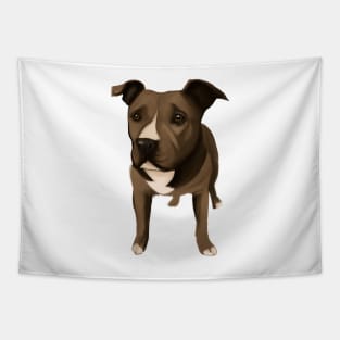 Cute Staffordshire Bull Terrier Drawing Tapestry