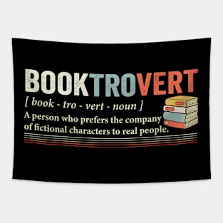 Booktrovert Definition Librarian meme retro Book Lovers Tapestry