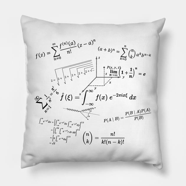 math equations and formulas Pillow by NoetherSym