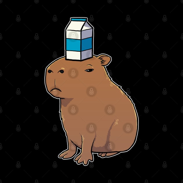 Capybara with Milk on its head by capydays