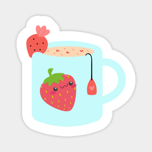 Kawaii strawberry milk tea Magnet