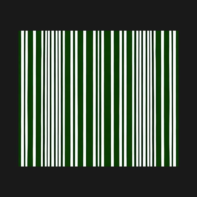 Green And White Vertical Striped - Dark Fern Green Aesthetic Lines by BubbleMench