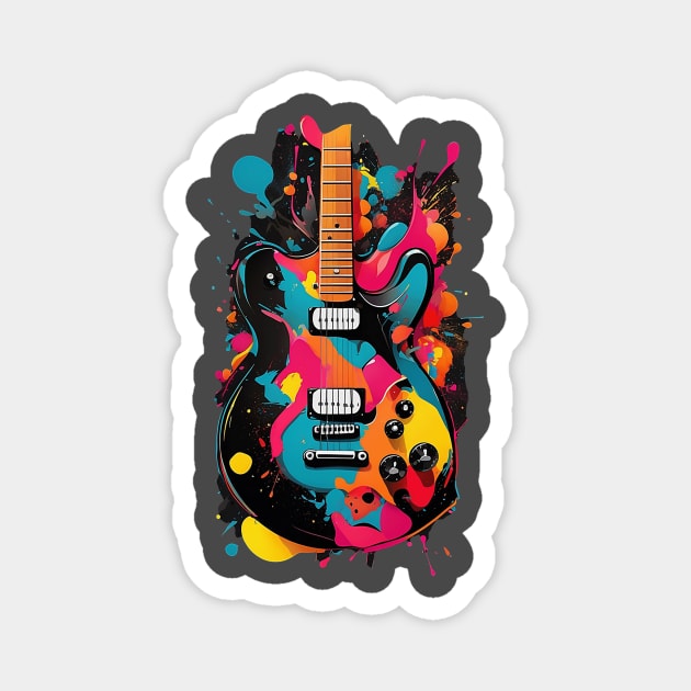 Splash Guitar Magnet by newbeltane