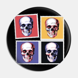 Skull Stamps - Cool Colorful Skulls Pin