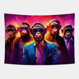 Primate Syndicate: Gangster Monkey and His Mischievous Crew Tapestry